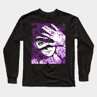 Punk Fashion Style Purple Glowing Girl Long Sleeve T-Shirt